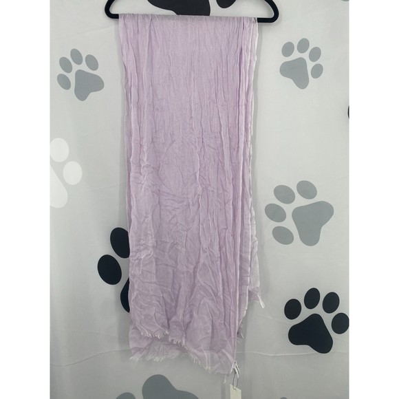 Calvin Klein NWT Chambray Woven Oblong Scarf Fringe Raw Ends Opan One Size New - Picture 6 of 12